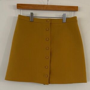 Wild Honey Golden Button-Front Mini Skirt